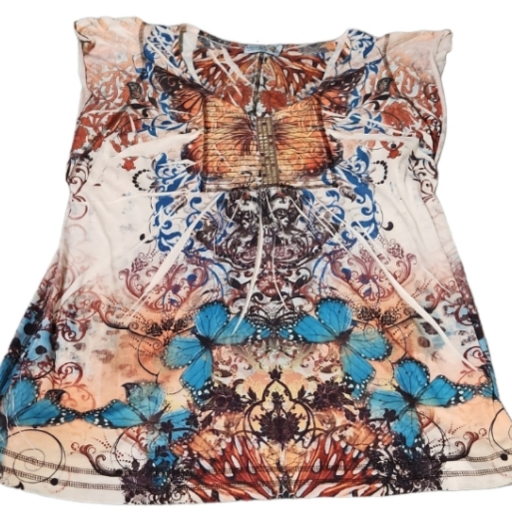 Unity xl butterfly flutter sleeve top